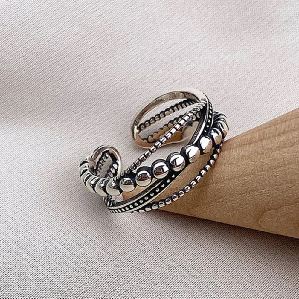𝅺NEW 925 Sterling Silver Simple Retro Style Ring